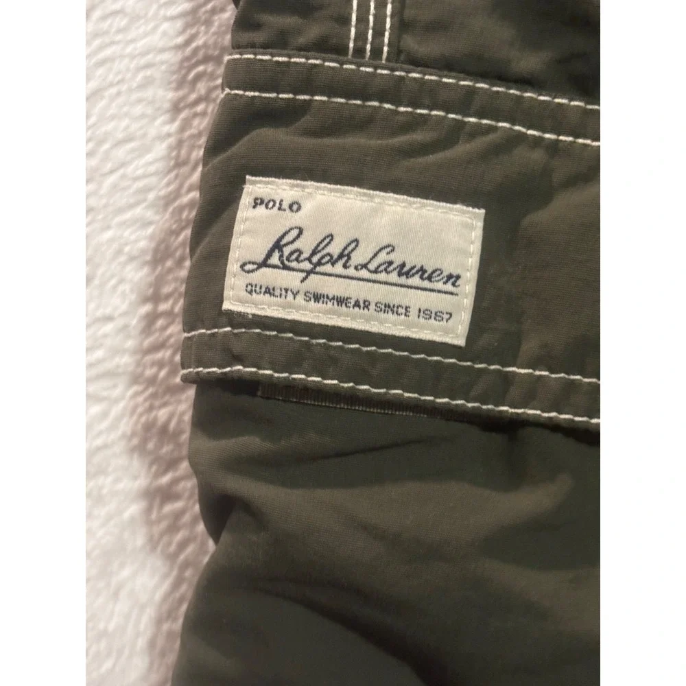 Polo Ralph Lauren Mens XXL Swim Shorts Green Cargo Board Swim Trunks‎ VTG